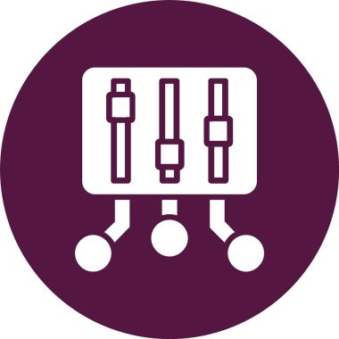 Kontrol Vektör Satırı Kabartma Çemberi Simgesi