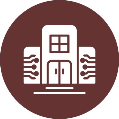 Şirket Vektör Satırı Kabartma Çemberi Simgesi