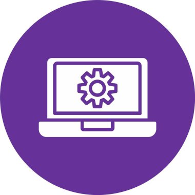 Laptop Kabartma Çemberi Simgesi