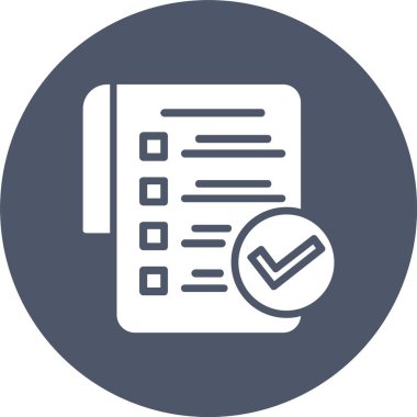 Kontrol Listesi Kabartma Çemberi Simgesi