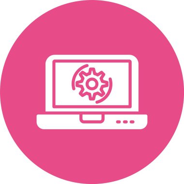 Laptop Kabartma Çemberi Simgesi