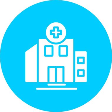 Hastane Binası Kabartma Çemberi Simgesi