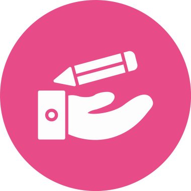 El Kalemi Kabartma Çemberi Simgesi