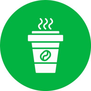 Kahve Kupası Kabartma Çemberi Simgesi