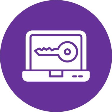 Anahtar Vektör Satırı Kabartma Çemberi Simgesi