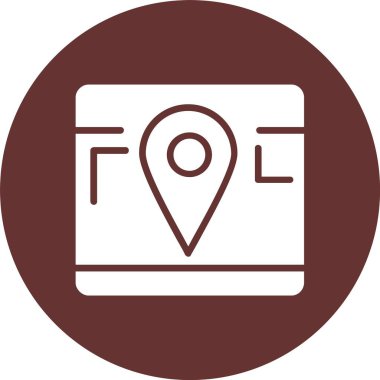 Harita İşaretleyici Kabartma Çemberi Simgesi