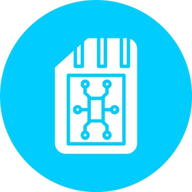 Hafıza Kartı Kabartma Çemberi Simgesi