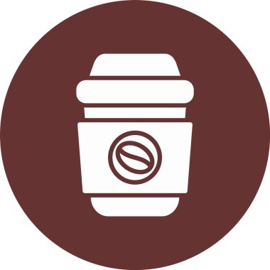 Kahve Kupası Kabartma Çemberi Simgesi