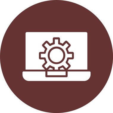 Laptop Kabartma Çemberi Simgesi