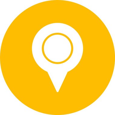 Konum Pin Kabartma Çemberi Simgesi