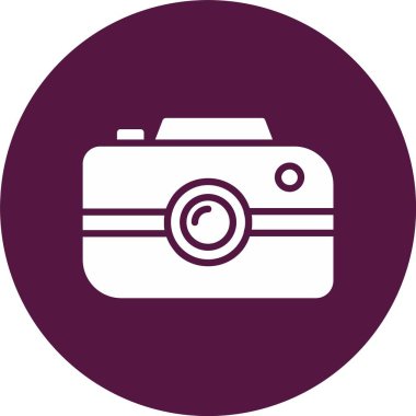 Fotoğraf Kamerası Kabartma Çemberi Simgesi