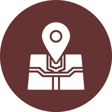 Konum Haritası Kabartma Çemberi Simgesi