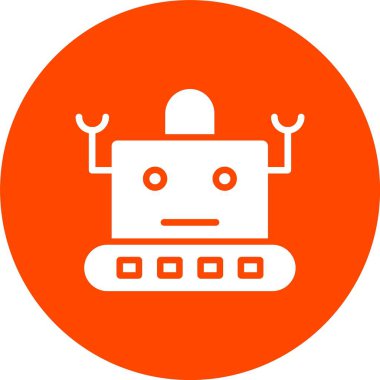 Robot Kabartma Çemberi Simgesi