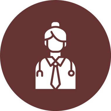 Kadın Doktor Glyph Çember Simgesi