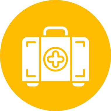 İlk Yardım Kutusu Kabartma Çemberi Simgesi