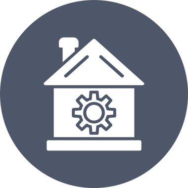 Akıllı Ev Kabartma Çemberi Simgesi