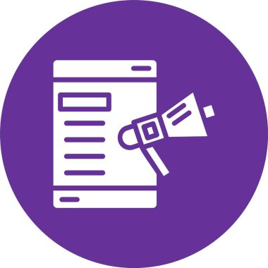 Megafon Kabartma Çemberi Simgesi