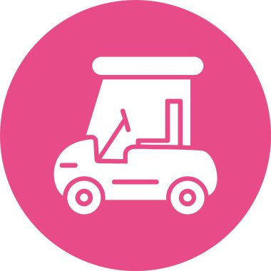 Golf Arabası Kabartma Çemberi Simgesi