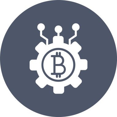 Kripto Para Birimi Vektör Satırı Kabartma Çemberi Simgesi