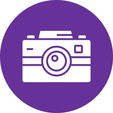 Fotoğraf Kamerası Kabartma Çemberi Simgesi
