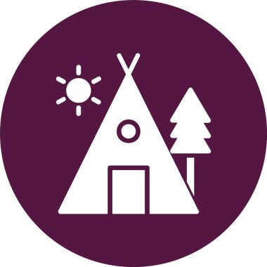 Kamp Kabartma Çemberi Simgesi