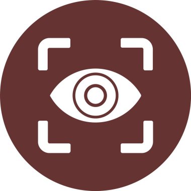 Göz Tarayıcı Vektör Çizgisi Kabartma Çemberi Simgesi