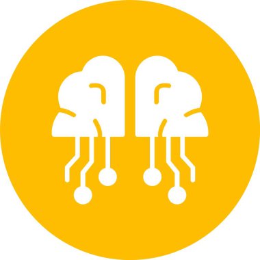 Yapay Zeka Vektör Satırı Kabartma Çemberi Simgesi