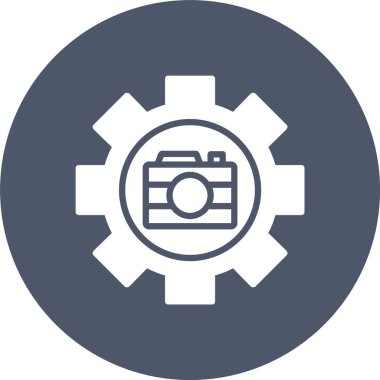 Cogwheel Kabartma Çemberi Simgesi