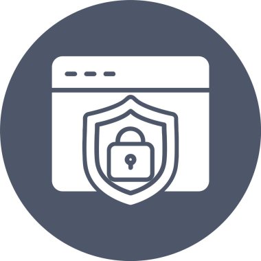 Web Güvenlik Kabartma Çemberi Simgesi