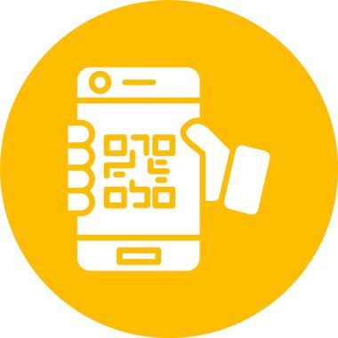 Qr Kod Kabartma Çemberi Simgesi