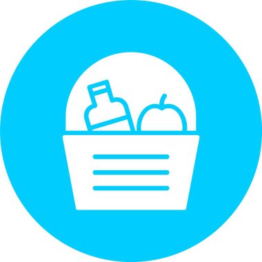 Piknik Sepeti Kabartma Çemberi Simgesi