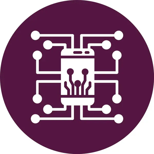 Sayısallaştırma Vektör Satırı Kabartma Çemberi Simgesi