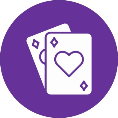 Poker Kartları Kabartma Çemberi Simgesi