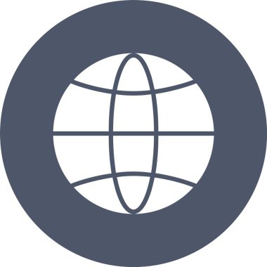 Web Globe Kabartma Çemberi Simgesi