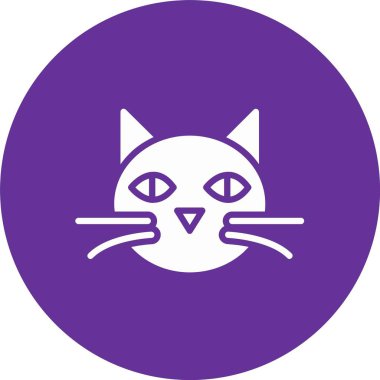 Siyah Kedi Kabartma Çemberi Simgesi