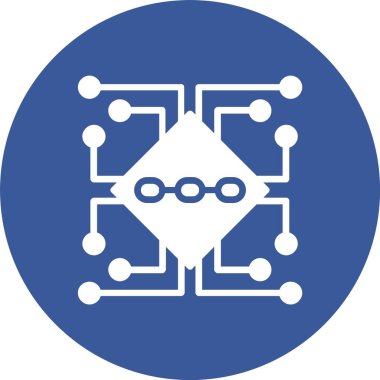 Engelleme zinciri Vektör Çizgisi Kabartma Çemberi Simgesi