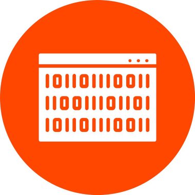 İkili Kod Kabartma Çemberi Simgesi