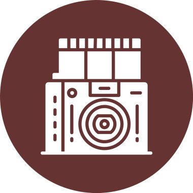 Film Kamerası Kabartma Çemberi Simgesi