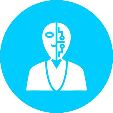 Cyborg Kabartma Çemberi Simgesi