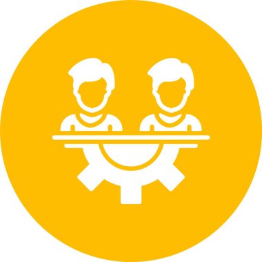 Takım Çalışması Kabartma Çemberi Simgesi