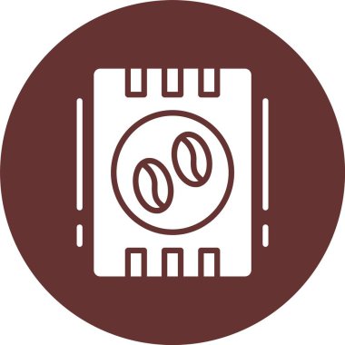 Kahve Fasulyesi Kabartma Çemberi Simgesi