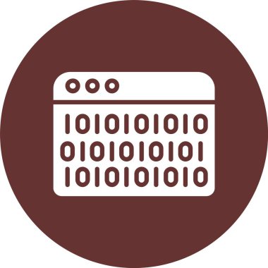 İkili Kod Kabartma Çemberi Simgesi