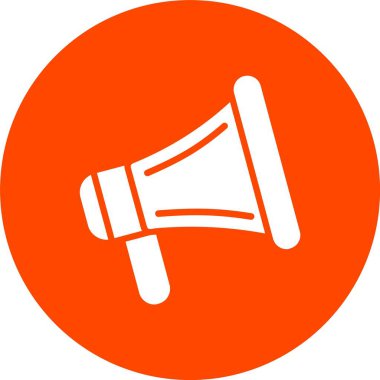 Megafon Kabartma Çemberi Simgesi