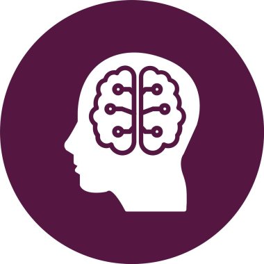 İnsan Beyni Kabartma Çemberi Simgesi