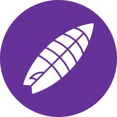 Sörf Tahtası Kabartma Çemberi Simgesi