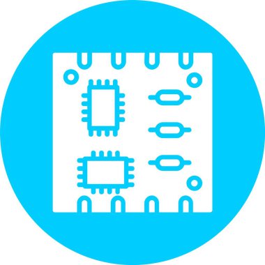 Pcb Tahtası Kabartma Çemberi Simgesi