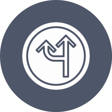 Düz Ok Kabartma Çemberi Simgesi