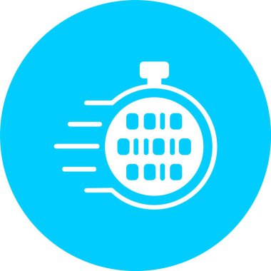 Hızlı Zaman Vektör Çizgisi Kabartma Çemberi Simgesi