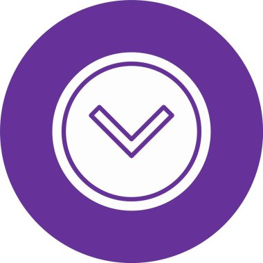 Aşağı Ok Kabartma Çemberi Simgesi