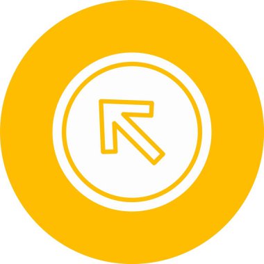 Yukarı Sol Ok Kabartma Çemberi Simgesi